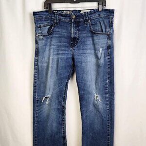 Men's TK Axel Slim Bootcut Distressed Jeans Size 36W x 30L